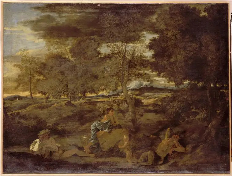 Landschaft mit schlafendem Satyr - Nicolas Poussin