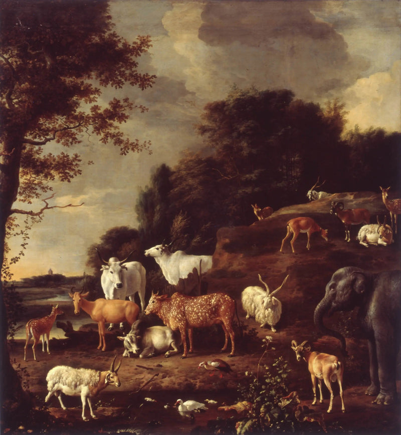 Landschaft mit exotischen Tieren - Melchior de Hondecoeter