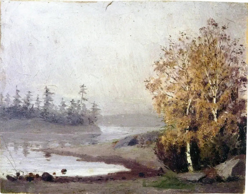 Landschaft mit Bäumen und Wasser - Edvard Munch