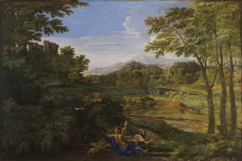Landschaft mit zwei Nymphen - Nicolas Poussin