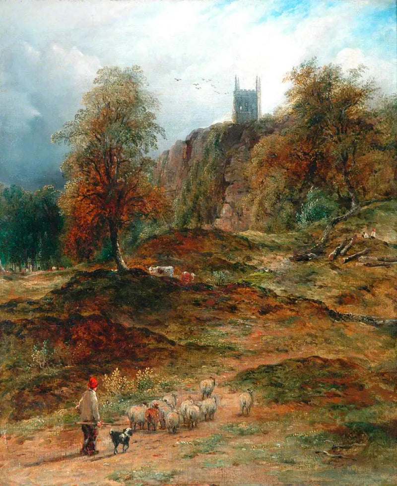 Landschaft mit Hirte, der die Herde nach Hause bringt (Derbyshire) - John Constable