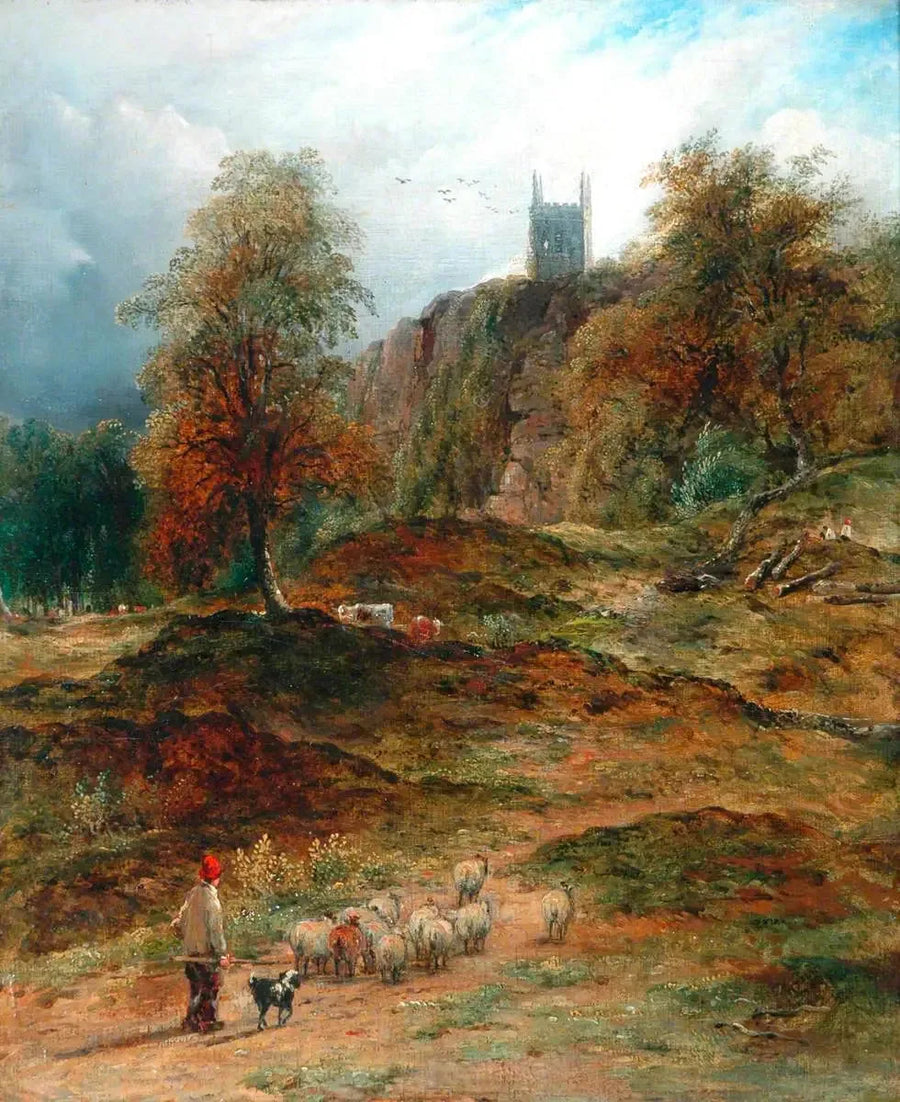 Landschaft mit Hirte, der die Herde nach Hause bringt (Derbyshire) - John Constable