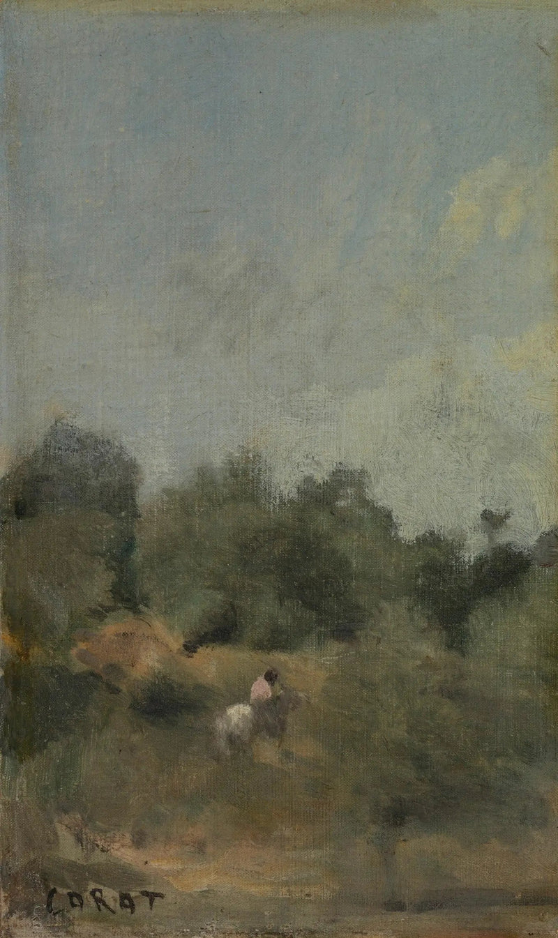 Landschaft mit Reiter - Jean-Baptiste Camille Corot