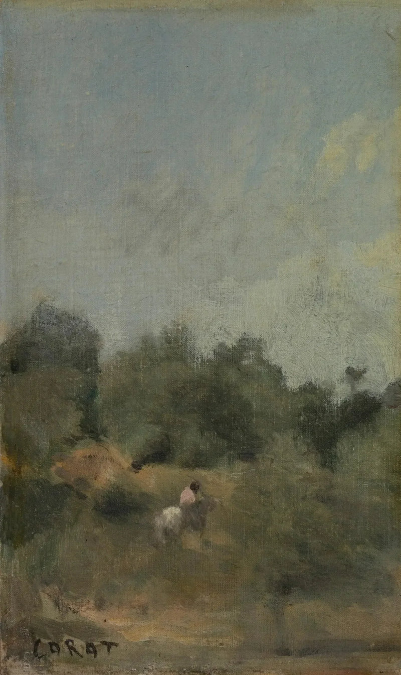 Landschaft mit Reiter - Jean-Baptiste Camille Corot