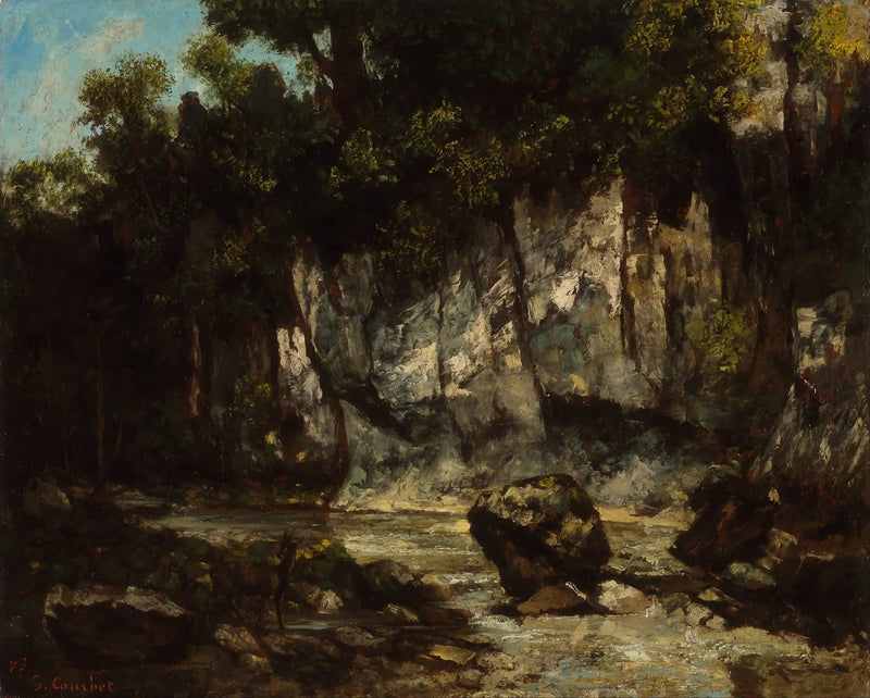 Landschaft mit Hirsch - Gustave Courbet