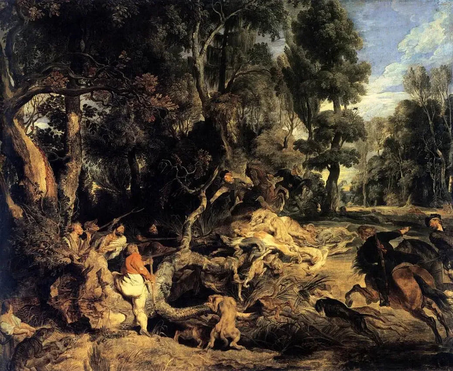 Landschaft mit Wildschweinjagd - Peter Paul Rubens