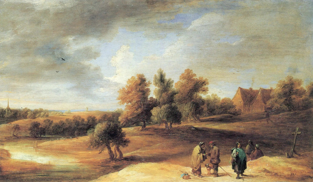 Paysage avec des gitans - David Teniers le Jeune image 1 copie peinte à la main à l’huile