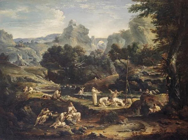 Landschaft mit Mönchen - Sebastiano Ricci
