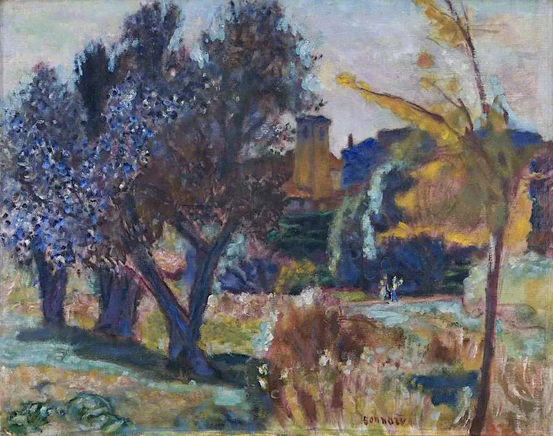 Landschaft mit Olivenbäumen und einer Kapelle - Pierre Bonnard