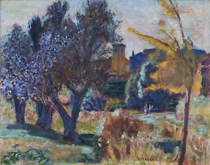 Landschaft mit Olivenbäumen und einer Kapelle - Pierre Bonnard