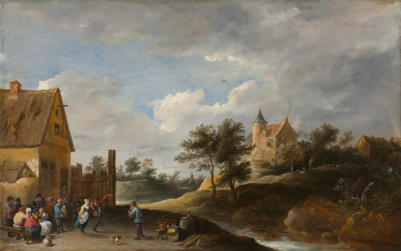 Landschaft mit tanzenden Bauern - David Teniers der Jüngere