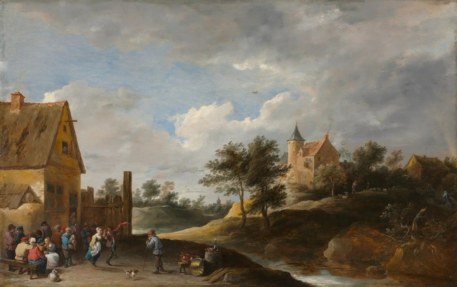Landschaft mit tanzenden Bauern - David Teniers der Jüngere
