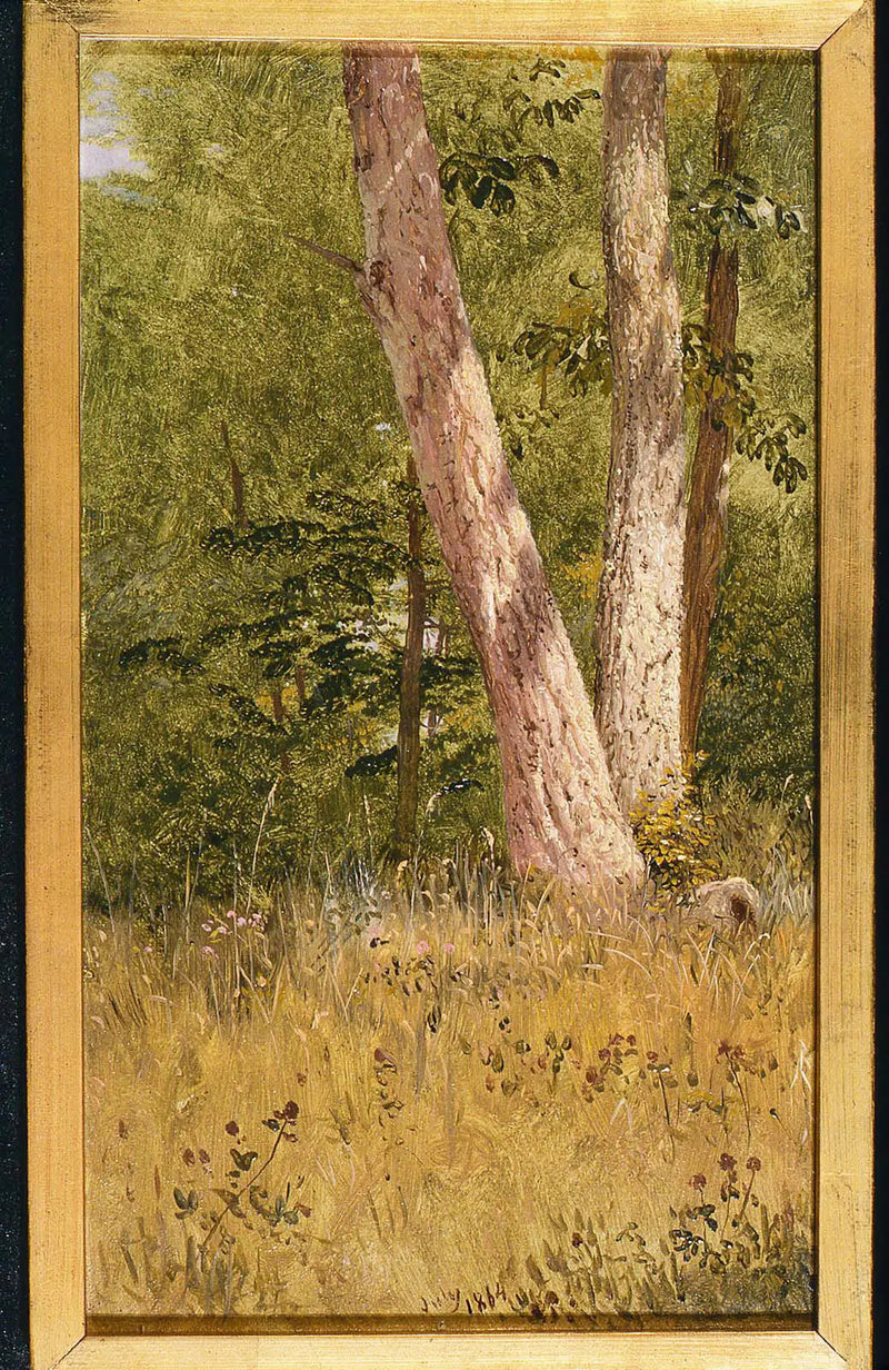 Landschaft mit zwei Bäumen - Frederic Edwin Church