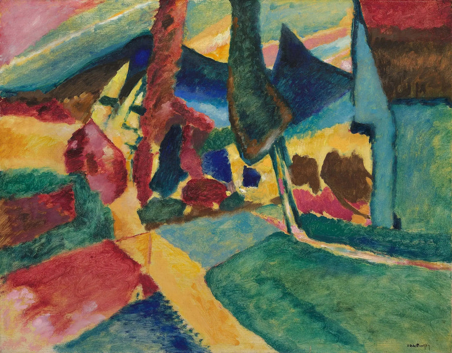 Landschaft mit zwei Pappeln - Vassily Kandinsky