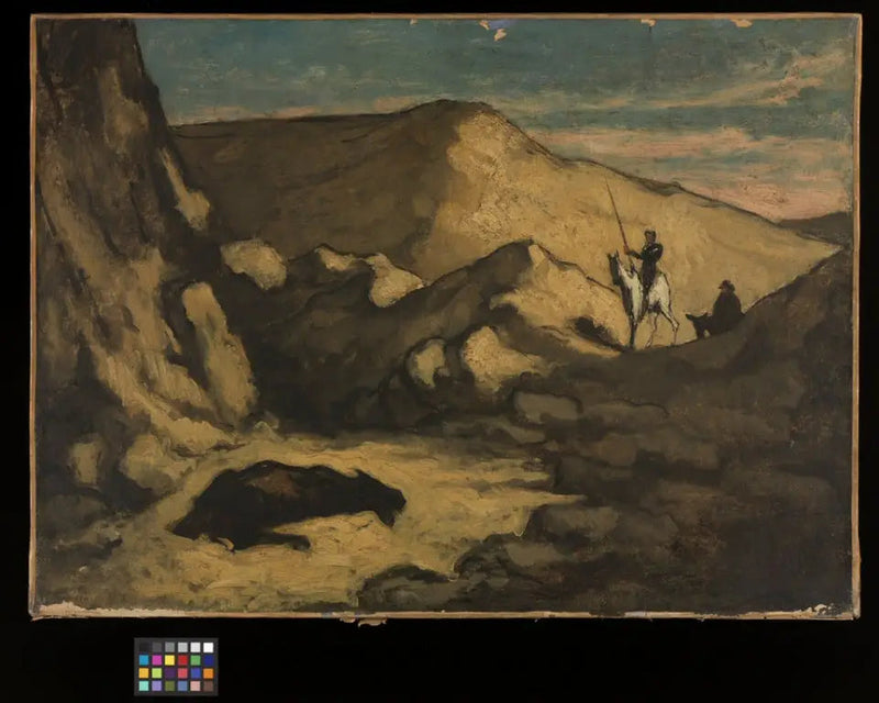 Landschaft mit Don Quichotte und dem toten Maultier - Honoré Daumier