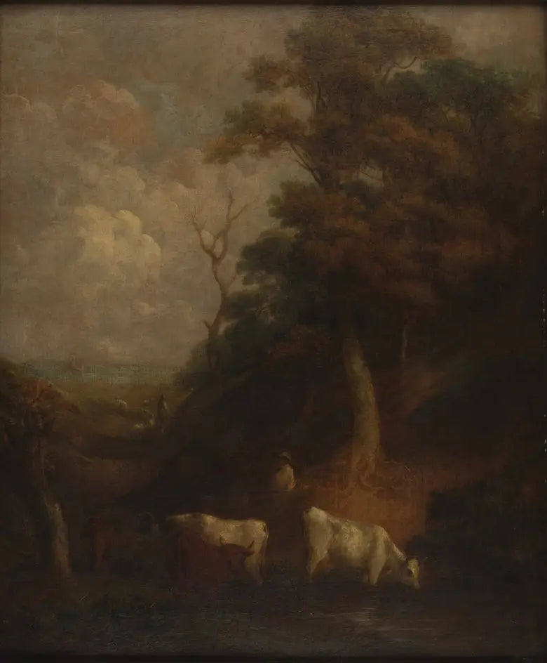 Landschaft mit Vieh und einem Teich - Thomas Gainsborough
