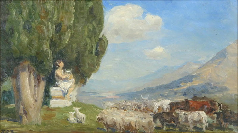 Landschaft mit Vieh. - H. A. Brendekilde