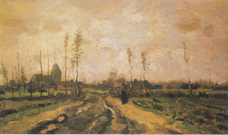 Landschaft mit Kirche und Häusern - Vincent van Gogh