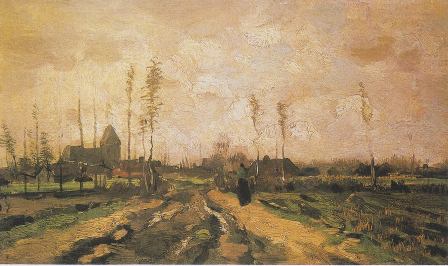 Landschaft mit Kirche und Häusern - Vincent van Gogh
