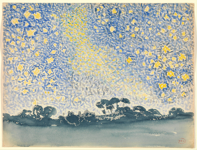 Landschaft mit Sternen - Henri-Edmond Cross