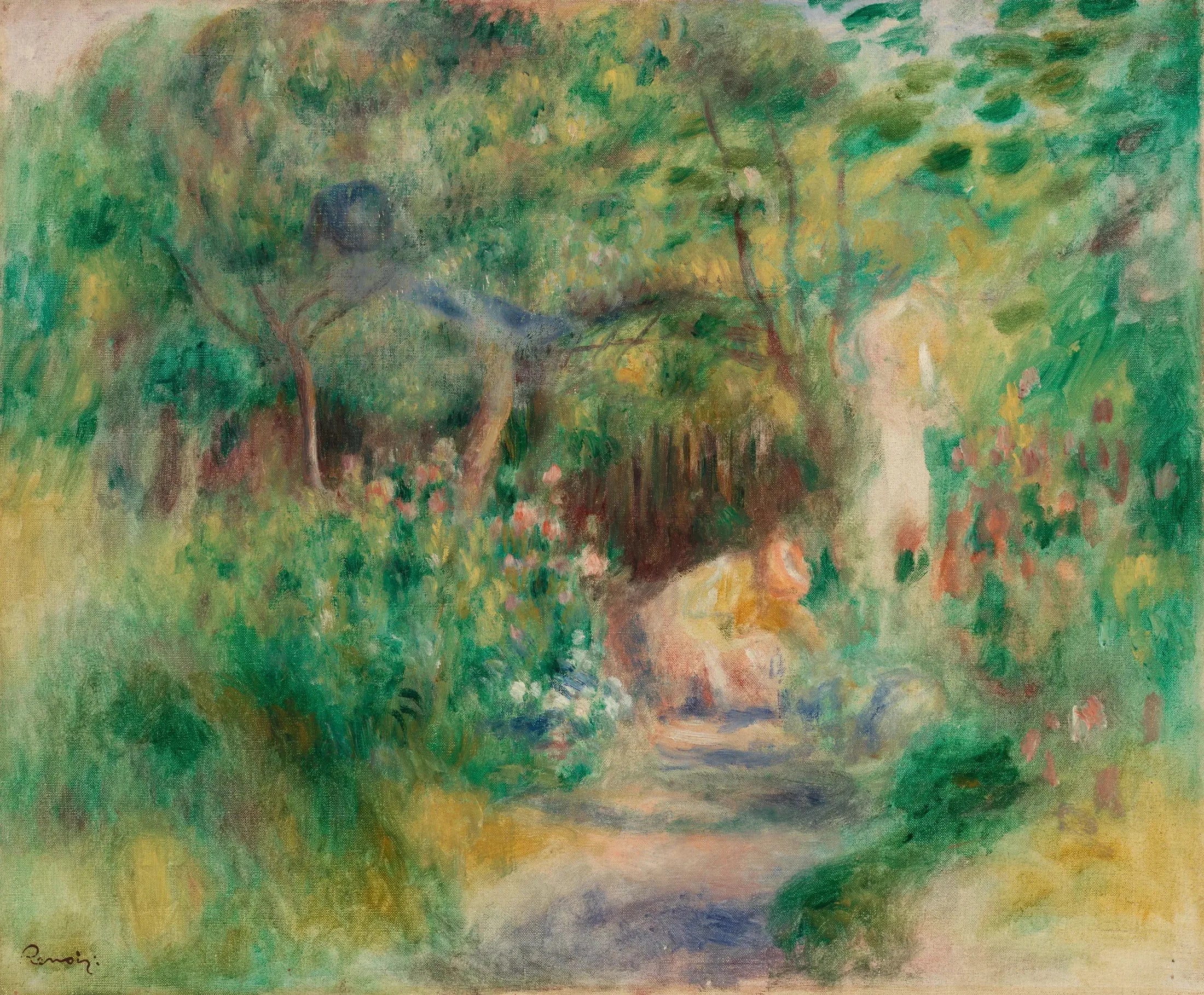 Paysage avec femme jardinant - Pierre-Auguste Renoir image 1 tableau peint à l’huile sur toile