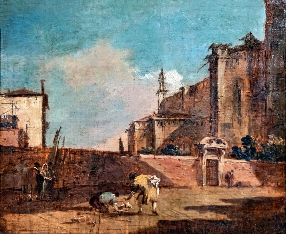 Paysage avec figure - Francesco Guardi image 1 reproduction artisanale de tableau
