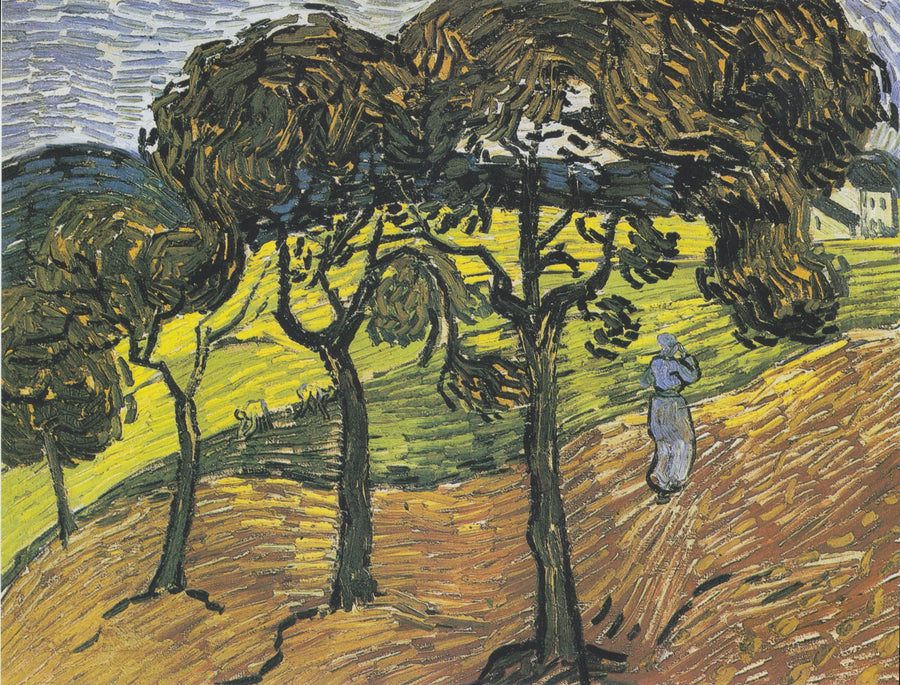 Landschaft mit Bäumen und Figuren - Vincent van Gogh