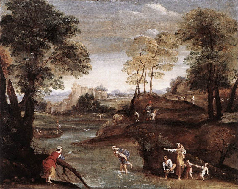 Landschaft mit Ford - Domenichino