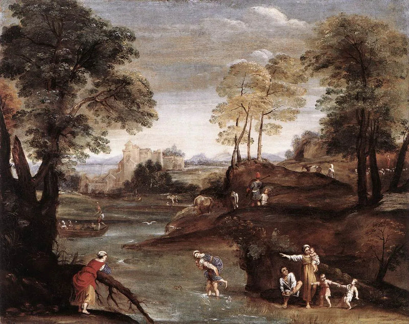 Landschaft mit Ford - Domenichino