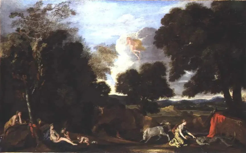 Landschaft mit Juno und Argus - Nicolas Poussin