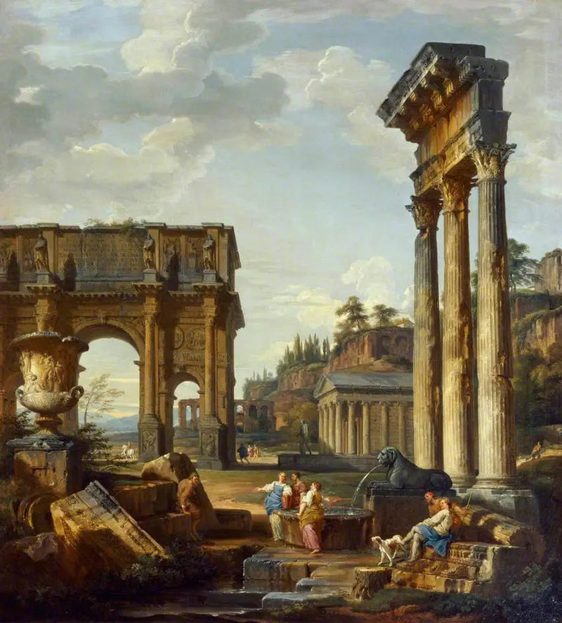 Landschaft mit dem Konstantinsbogen - Giovanni Paolo Panini