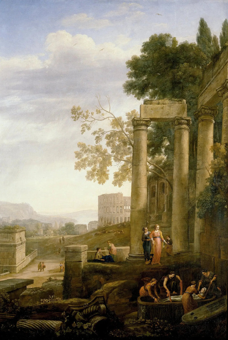 Landschaft mit dem Begräbnis der heiligen Seraphie - Claude Lorrain