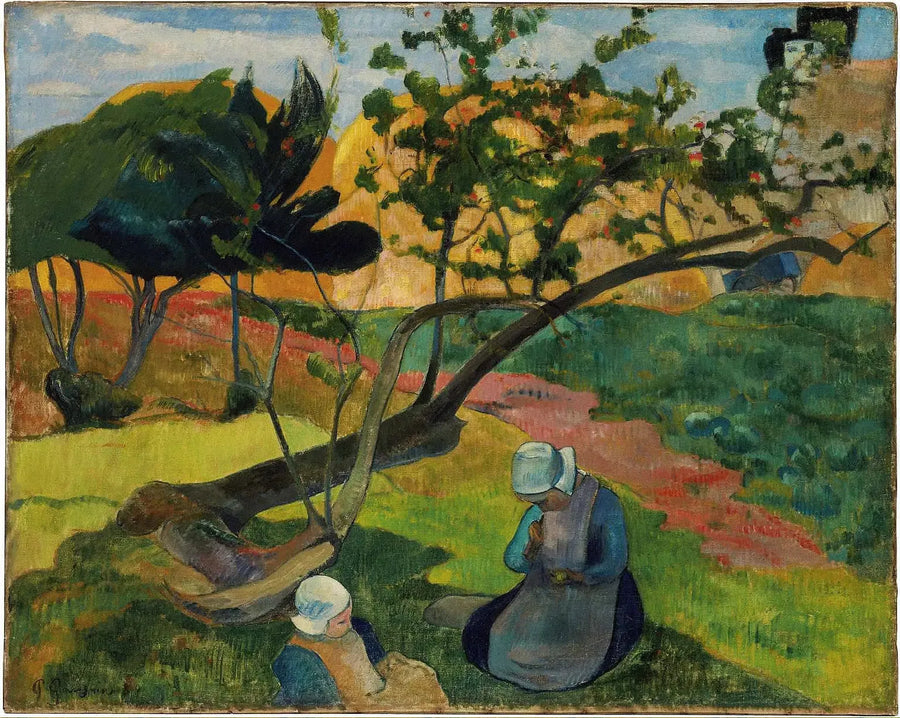 Landschaft mit bretonischer Frau Zwei - Paul Gauguin