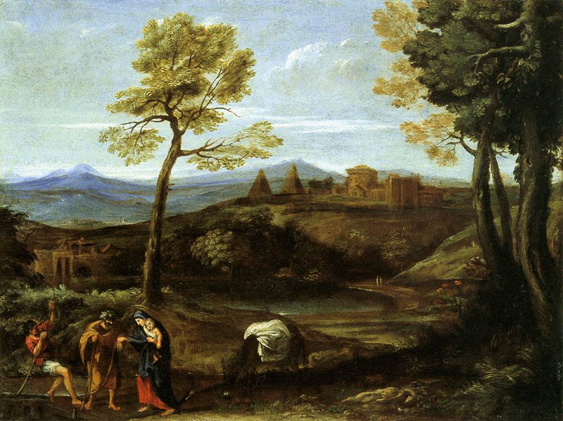 Landschaft mit der Flucht nach Ägypten - Domenichino