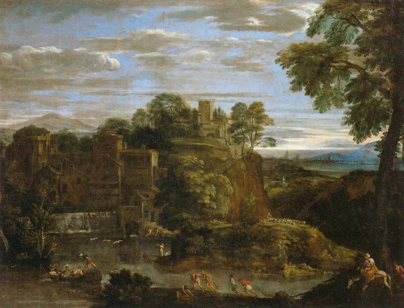 Landschaft mit der Flucht nach Ägypten - Domenichino