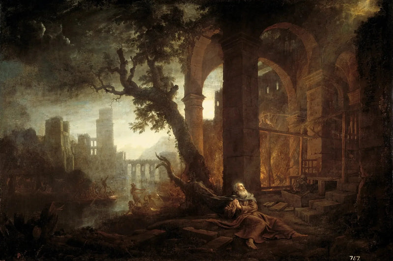 Landschaft mit der Versuchung des heiligen Antonius - Claude Lorrain
