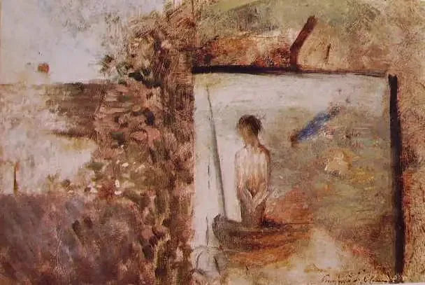 Landschaft mit ''Der arme Fischer'' von Puvis de Chavannes - Georges Seurat