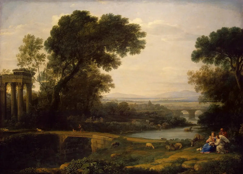 Landschaft mit der Ruhe während der Flucht nach Ägypten - Claude Lorrain