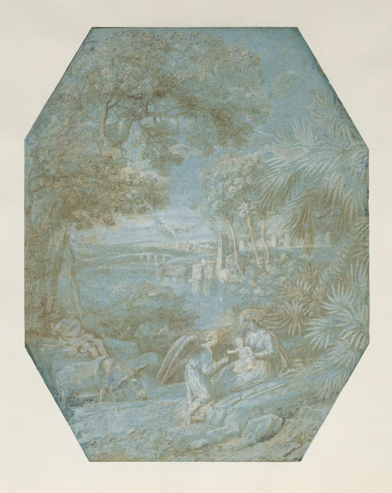 Landschaft mit der Ruhe während der Flucht nach Ägypten - Claude Lorrain