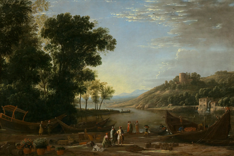 Landschaft mit den Händlern - Claude Lorrain