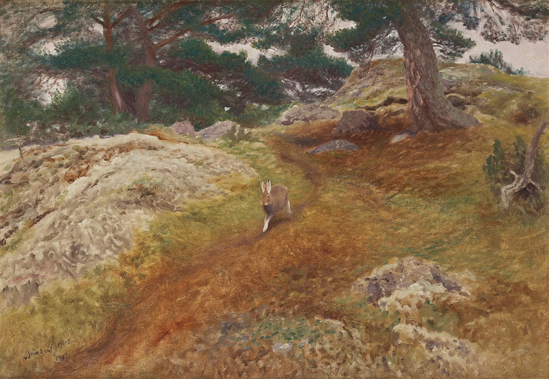 Landschaft mit Hase - Bruno Liljefors