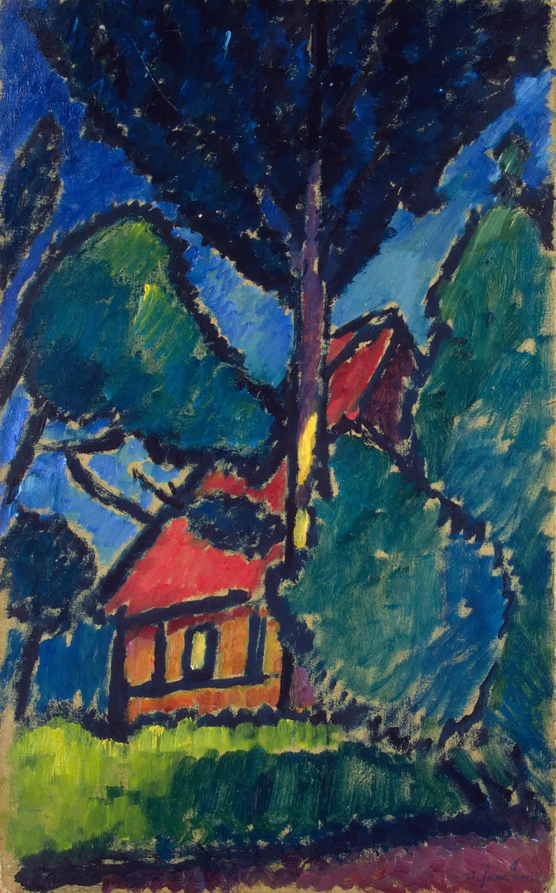 Landschaft mit rotem Haus - Alexej von Jawlensky