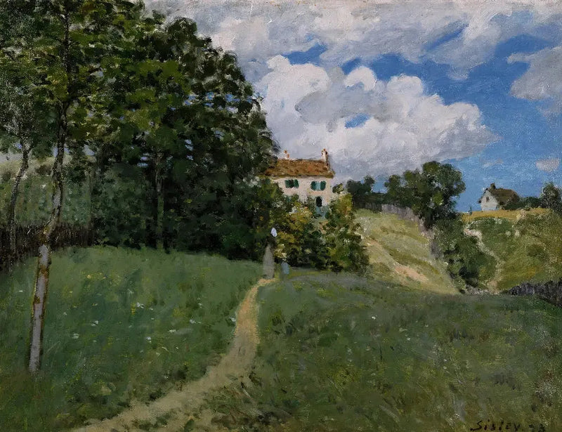 Landschaft mit Häusern - Alfred Sisley
