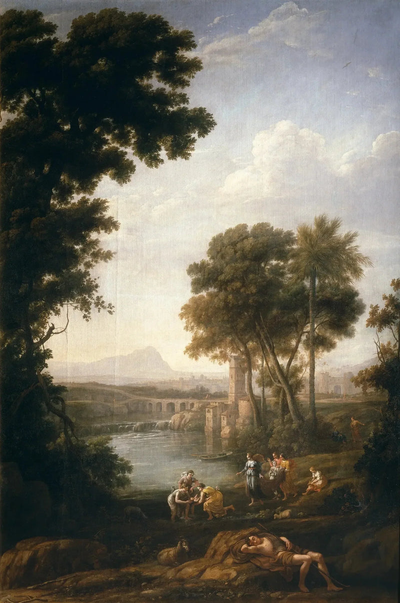 Landschaft mit Moses, der aus den Wassern des Nils gerettet wird - Claude Lorrain