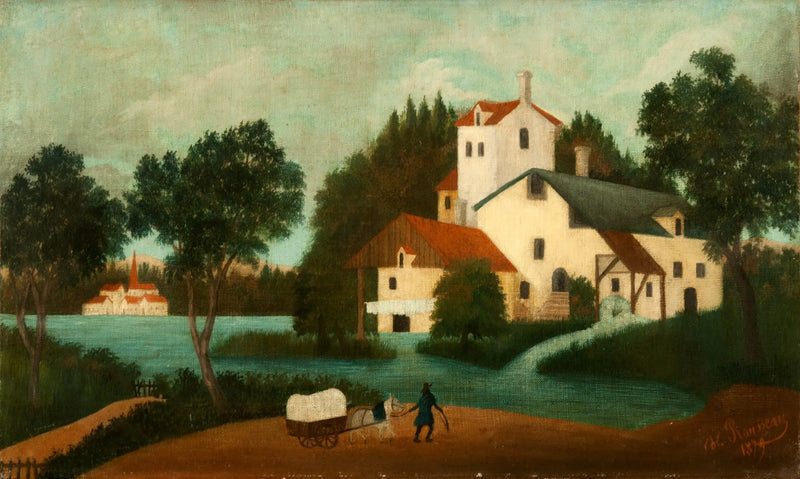 Landschaft mit Wassermühle - Henri Rousseau