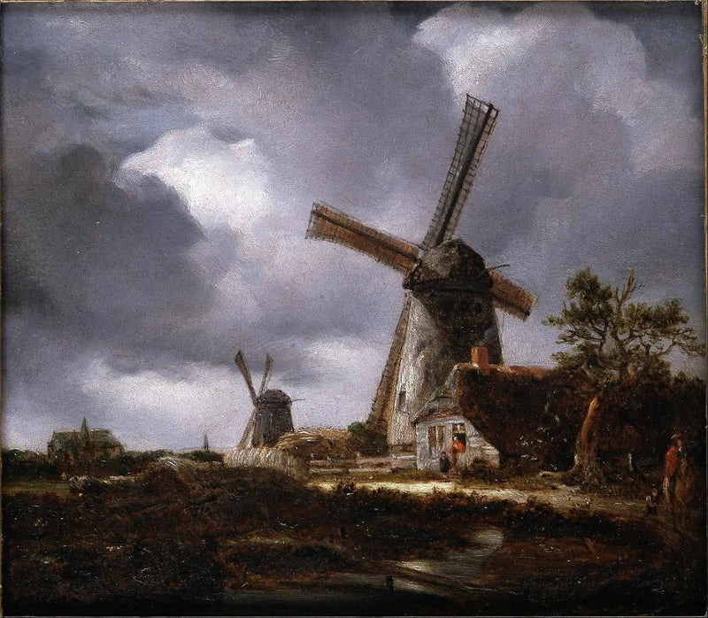 Landschaft mit Windmühlen bei Haarlem, nach Jacob van Ruisdael - John Constable