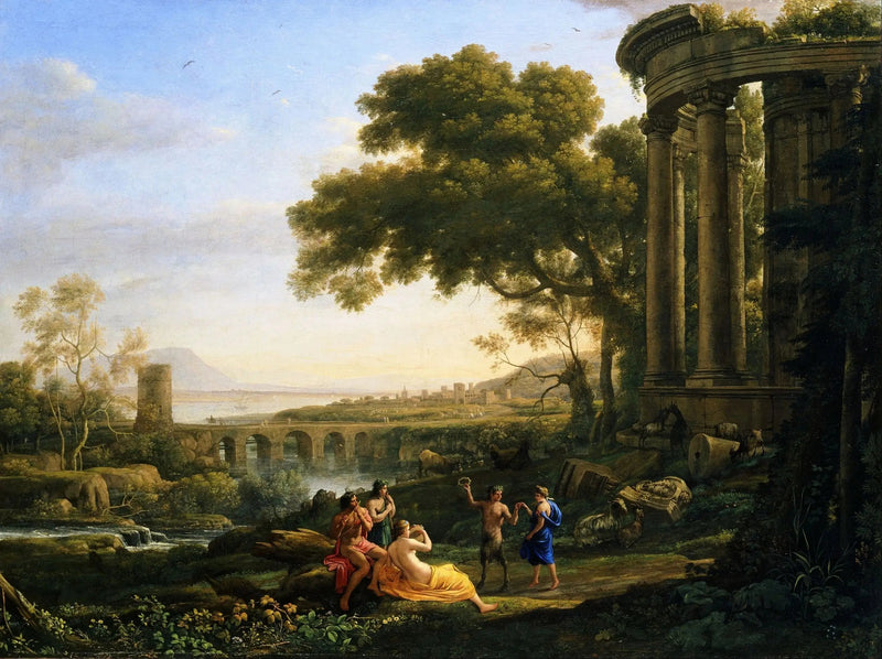 Landschaft mit Nymphe und tanzendem Satyr - Claude Lorrain