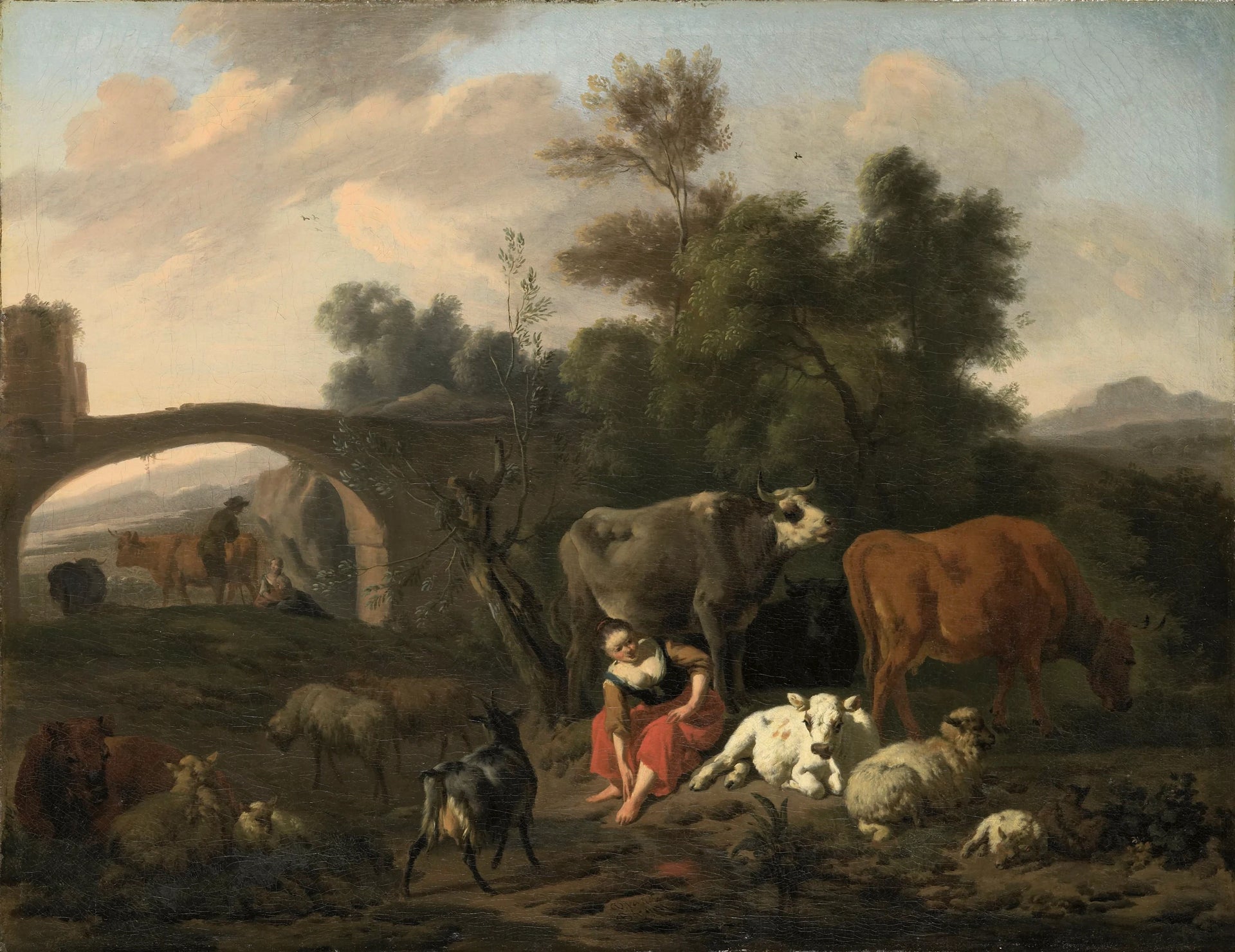 Paysage avec des pasteurs et du bétail - Dirck van den Bergen