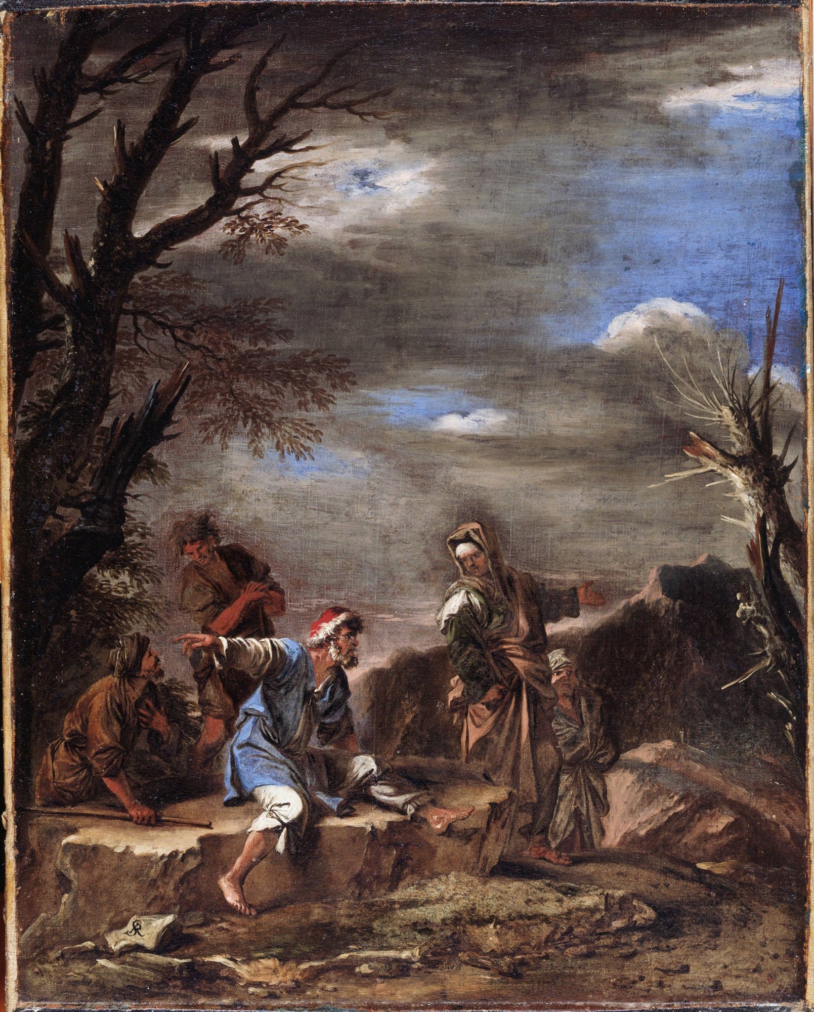 Paysage avec personnages - Salvator Rosa image 1 tableau peint à l’huile sur toile