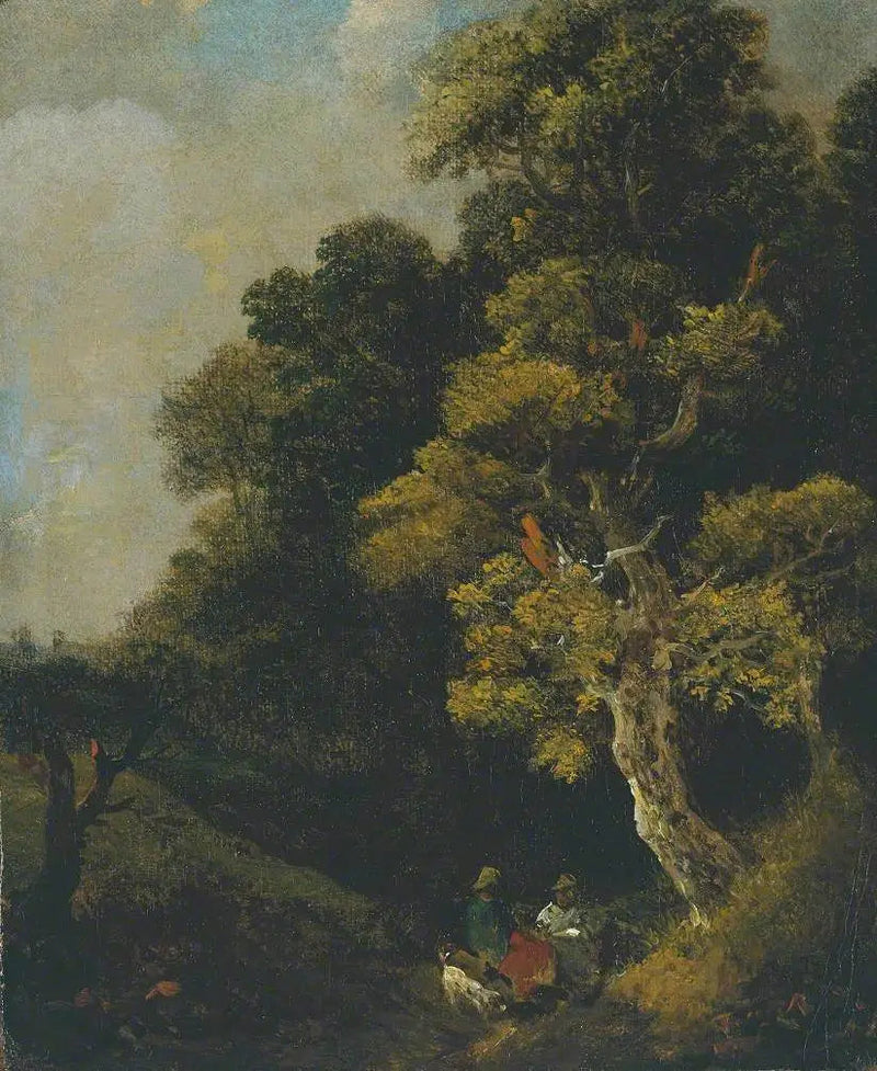 Landschaft mit Figuren unter einem Baum - Thomas Gainsborough